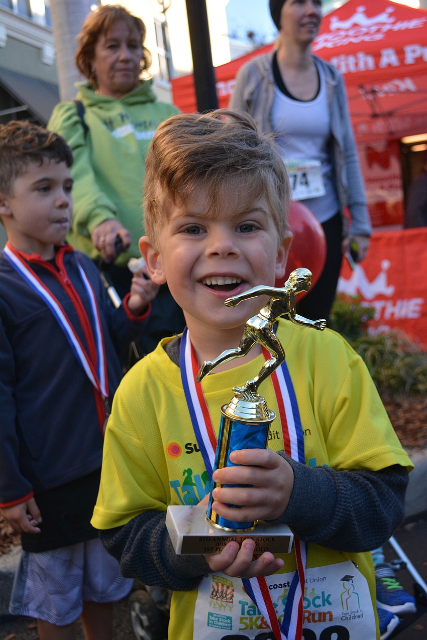 Bradenton's Kyle Enfinger won the 4-year-old boys division of the Fun Run.