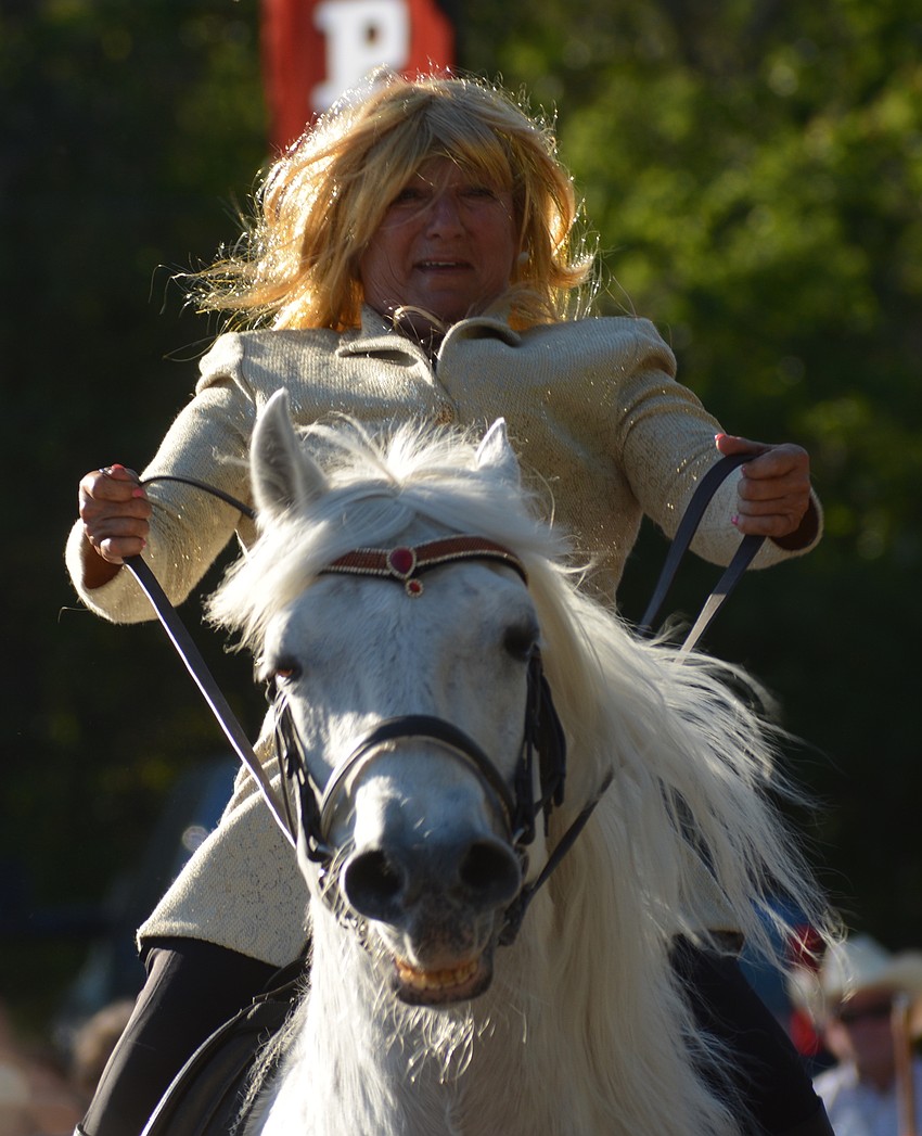 Gabby Herrmann spices up the show with some humor as she wears a 