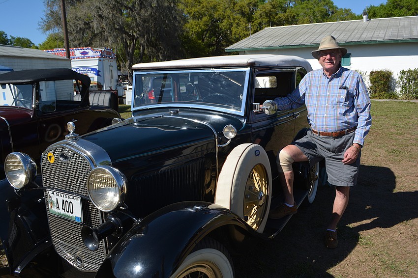 Bradenton's Dave Robbins shows off his 1931 A400 convertible he brought to the benefit as a member of the Manasota Model A Club.