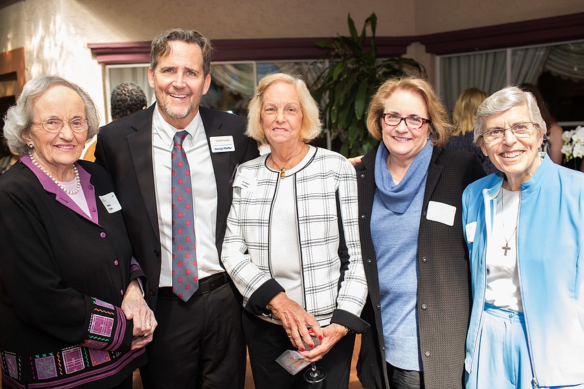 Betty Doyle, George Pfeiffer, Honorary Chairwoman Ginger Judge, Kathy Levines and Sister Lucia Haas