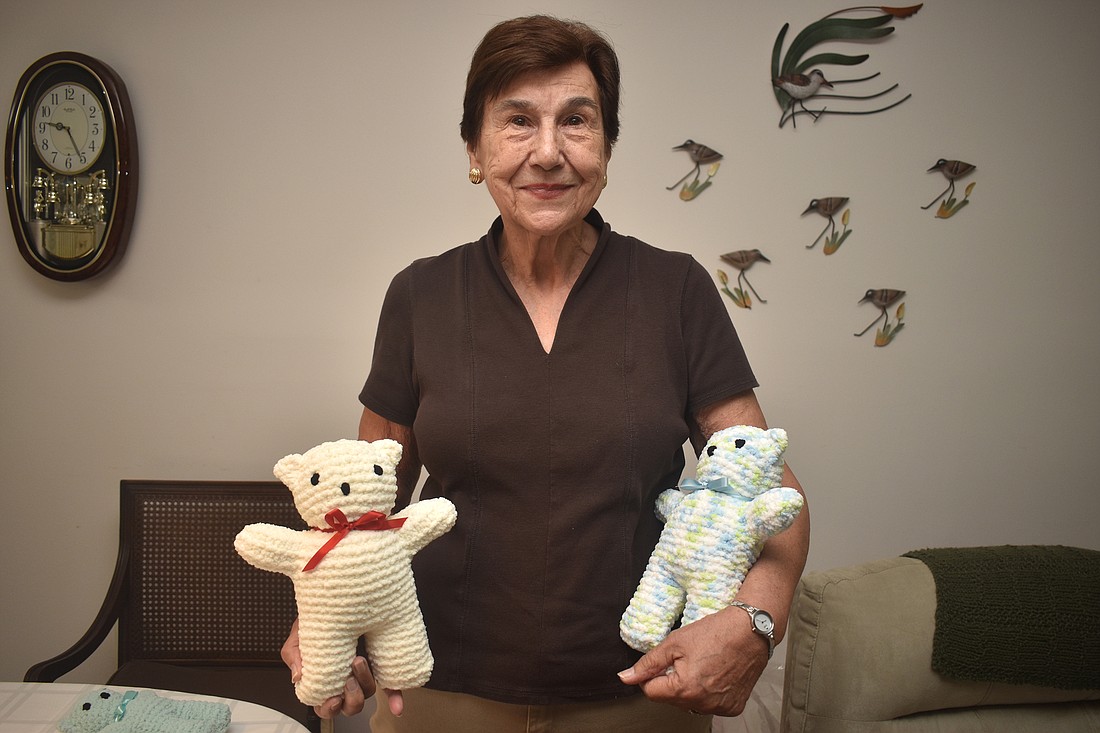 Dolores Engelke started making the stuffed bears while recuperating from back and hip surgery.