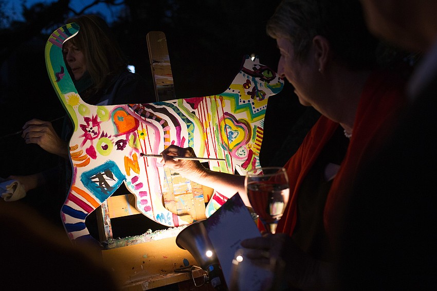 Guests were able to try their hand at painting one of the cat silhouettes.