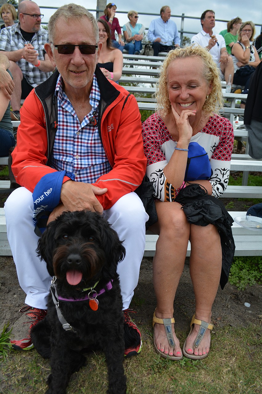 Rosedale's David and Maggi Parsons brought out their dog, Abby.