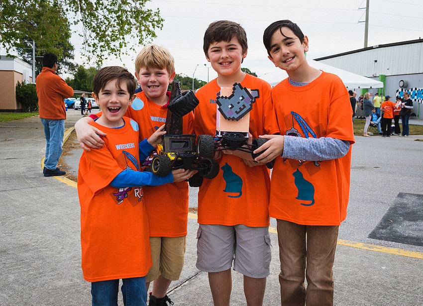 Team Wreckers Jonah Orchard and Paul Beecher with Team Alley Cat James and Luca Orchard