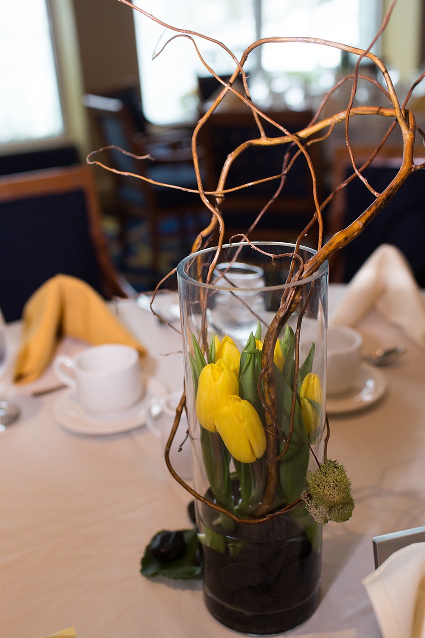 Tulips of all colors decorated the tables.