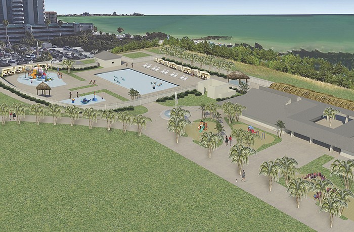 A rendering shows what Lido Beach Redevelopment Partners have in mind for the city-owned Lido Beach pool and pavilion.
