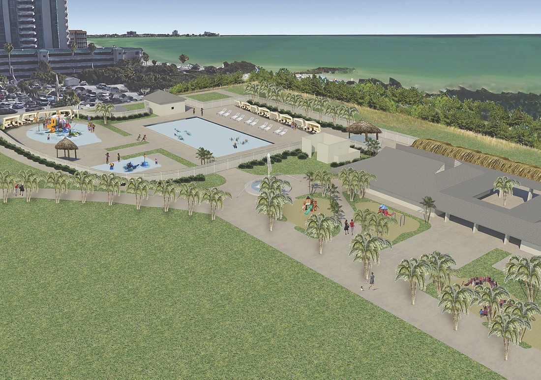 A rendering shows what Lido Beach Redevelopment Partners have in mind for the city-owned Lido Beach pool and pavilion.
