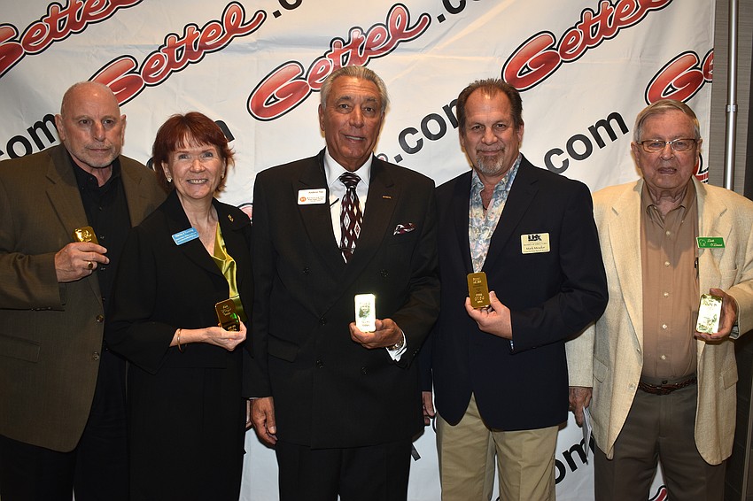 Good as Gold award recipients Vince LaPorta, Nancy Taussig, Andrew Vac, Mark Meador and Dick O’Dowd.