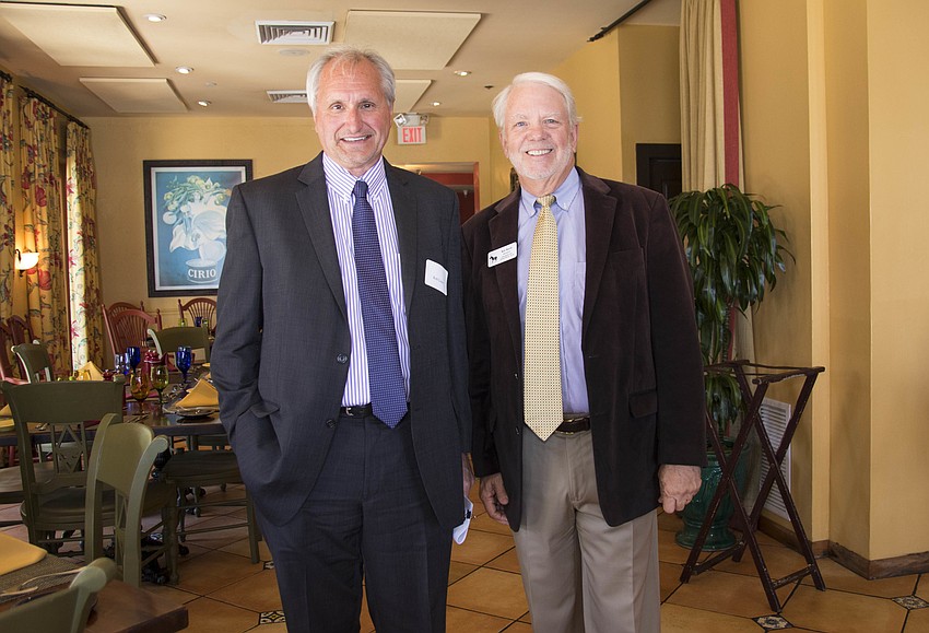 Guest speaker Rob Lorei with Longboat Key Democratic Club President  Ken Marsh