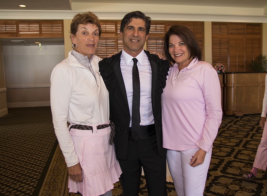 Bobbi Goldwater, golf instructor and opera singer Roberto Borgatti and Suzanne Reiman