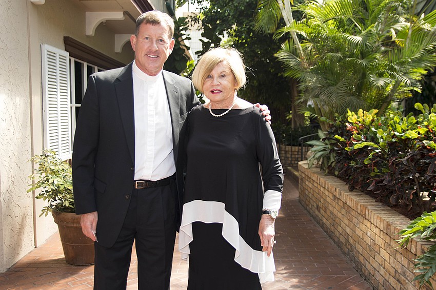 Father Michael Canon with  St. Michael's Women's Guild president Linda Conway