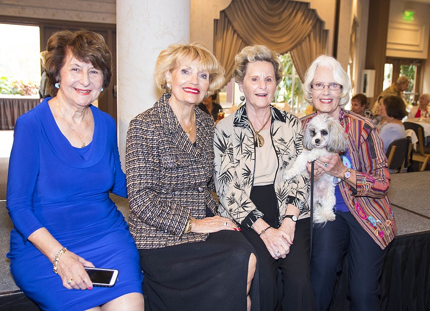Antonette Cunningham, Karen Iezzi, Ann Gray and Karin Murphy with her dog Mimi