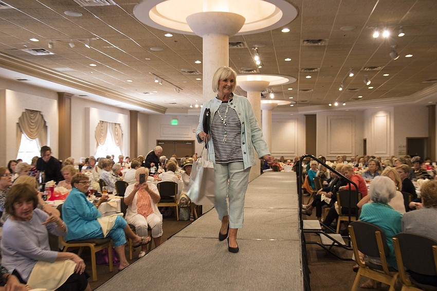 Cynthia McGrail models a look from Evelyn and Arthur.