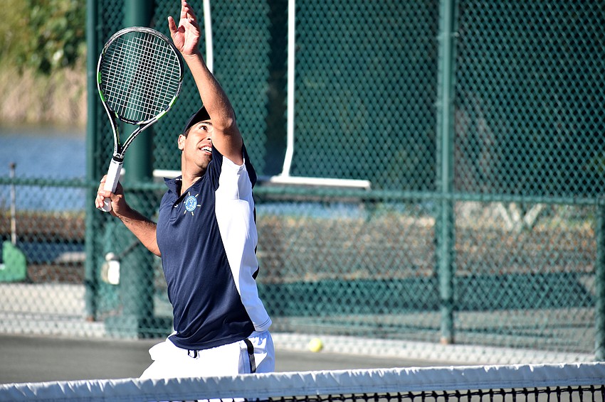 Noam Yitzhaki gets ready to hit the ball during the exhibition.