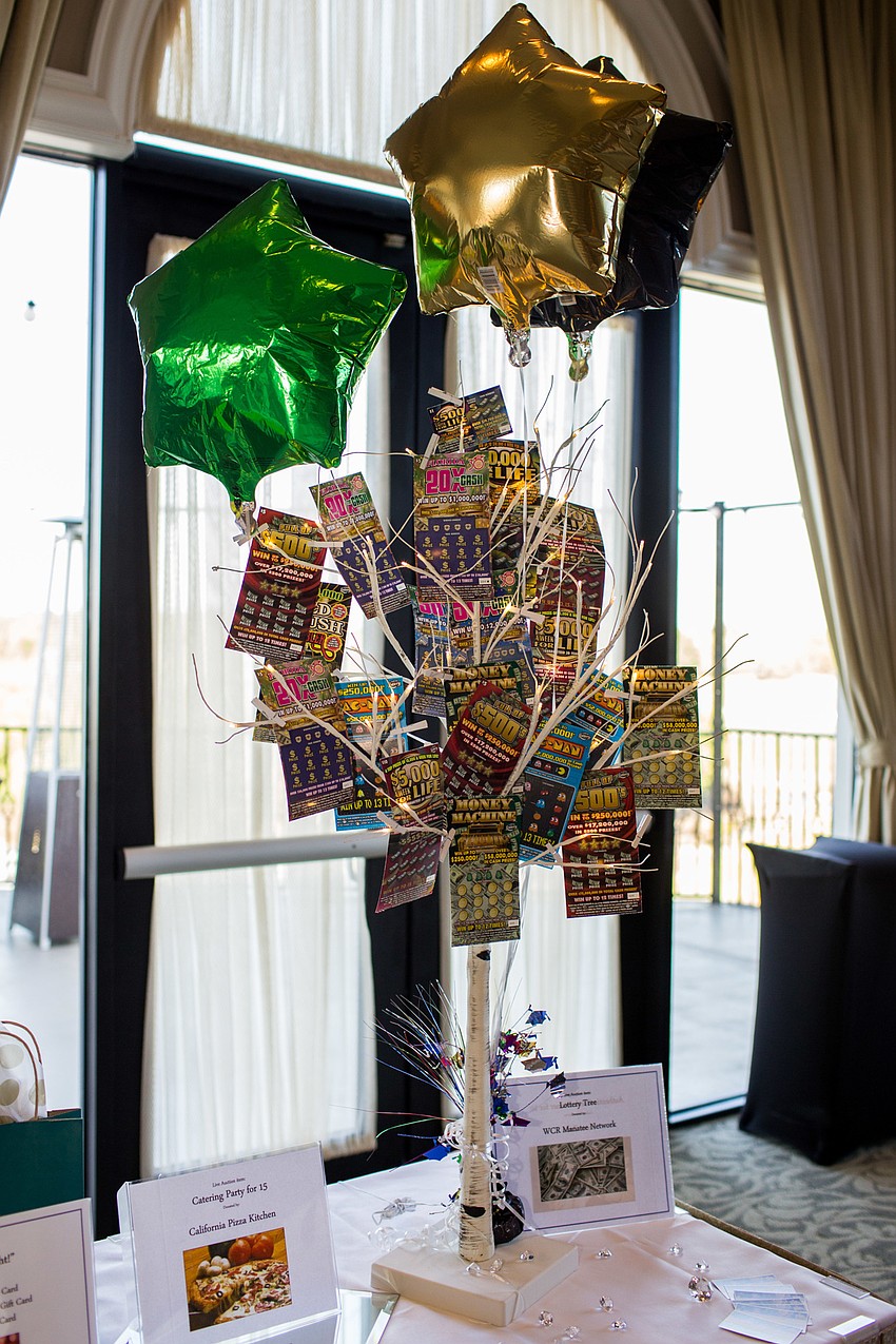Live auction items included getaways and this lottery tree.