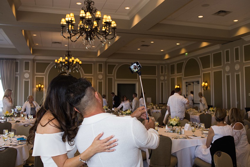 Charlotte Griffin and Rich Maus take a selfie.