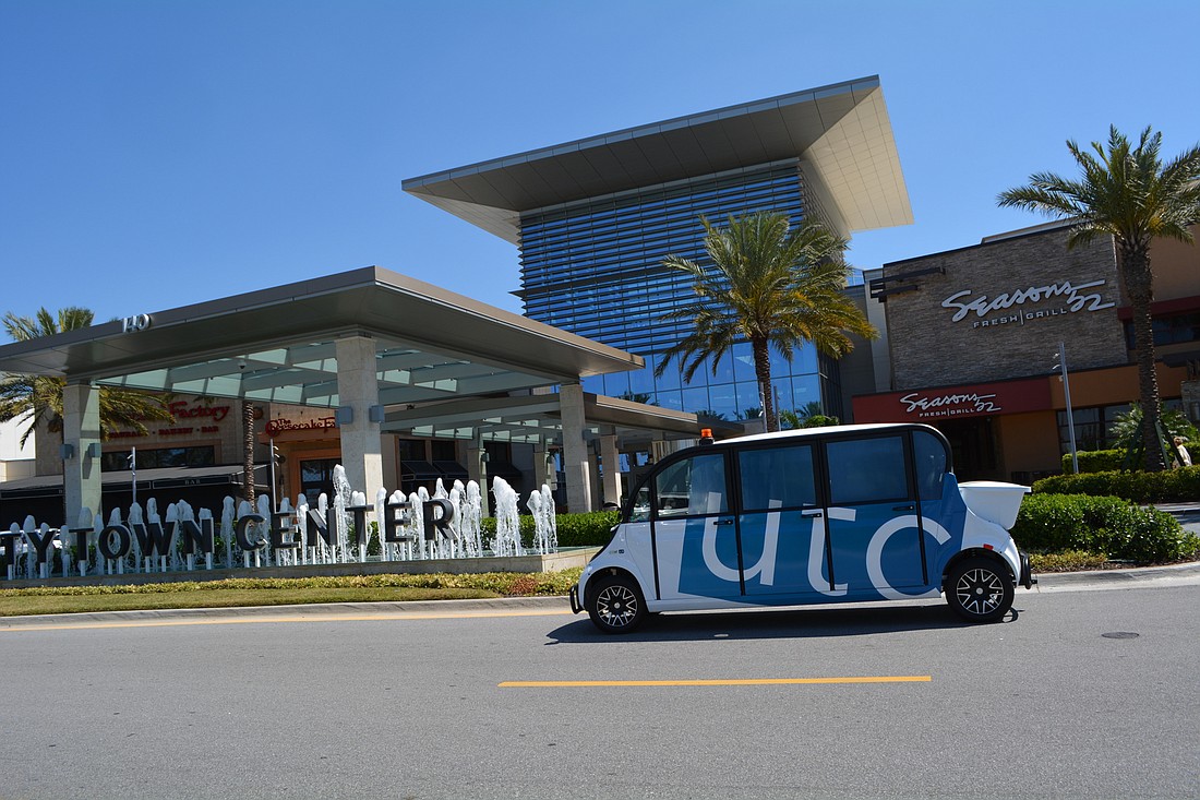 Branding on the new shuttle is meant to intrigue shoppers and generate ridership.