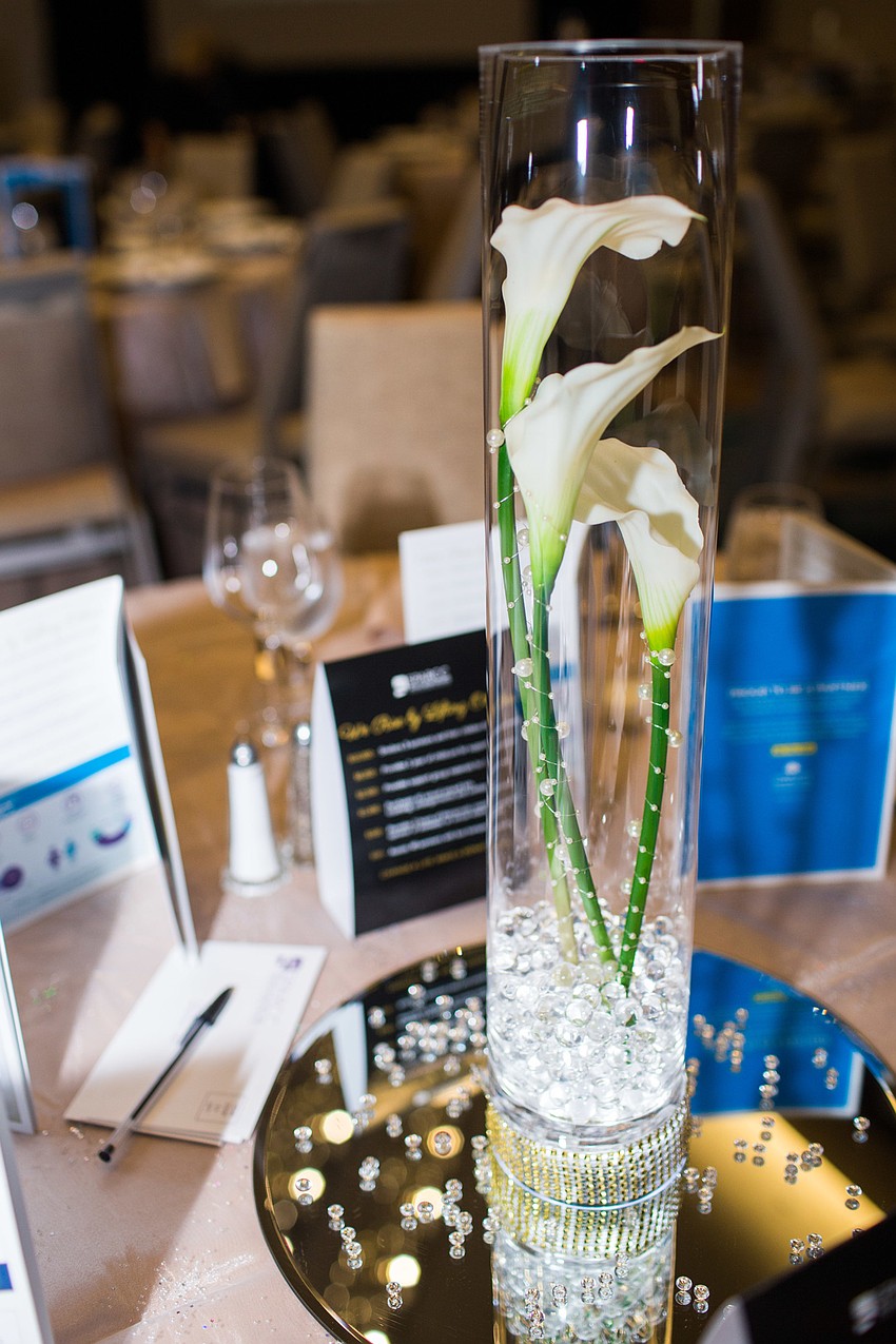 The Westin Sarasota ballroom was nicely decorated in white and gold accents.