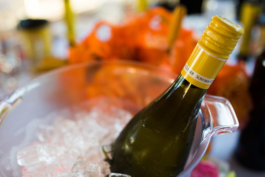 Each table was given two bottles of wine.