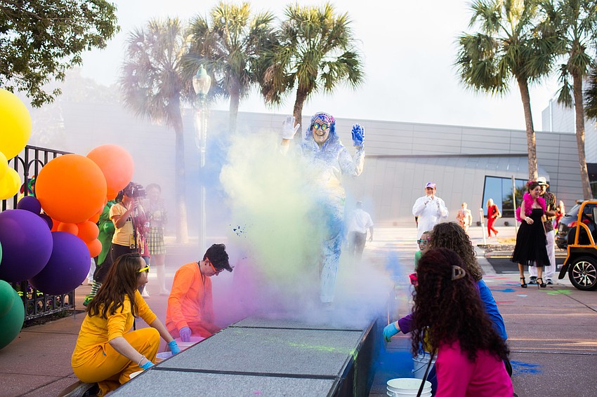 Pat Thompson steps up onto the runway.