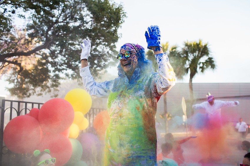 Pat Thompson smiles as she makes her entrance.