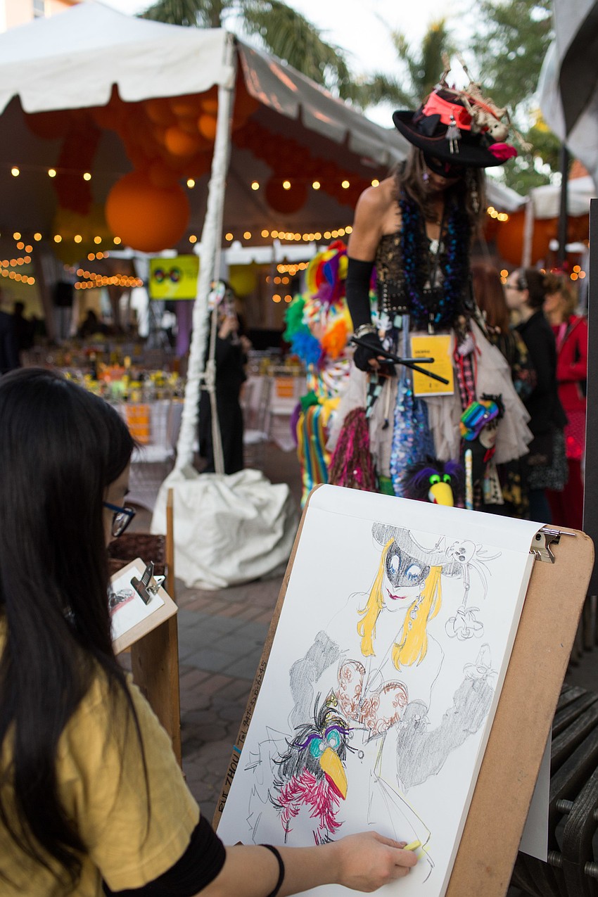 Ringling students made Figure Enhancement sketches for guests.