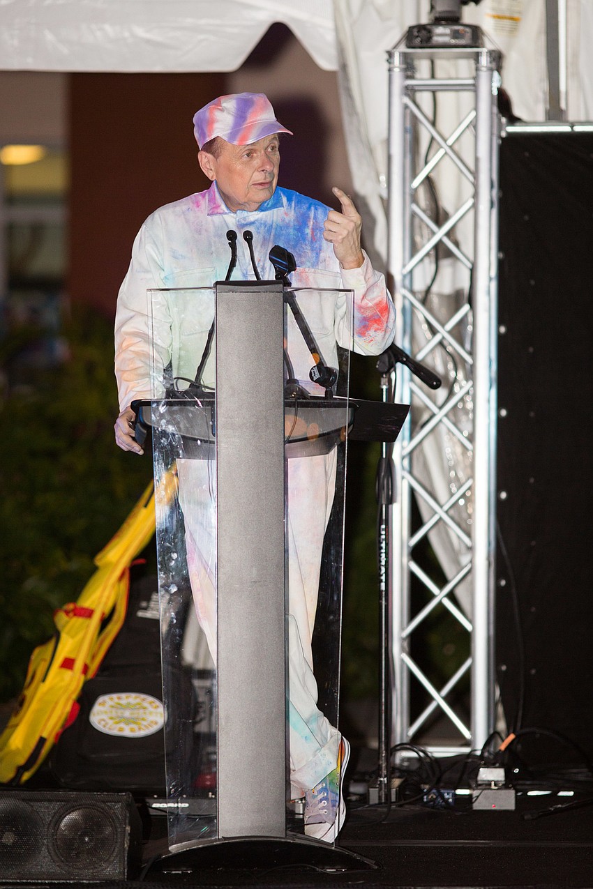 Ringling College President Larry Thompson thanks guests for coming.