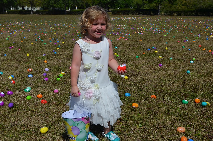 Two-yearpold Electra Montgomery attends Sprouts, the preschool at Harvest, and is excited for to hunt with her pretty dress.