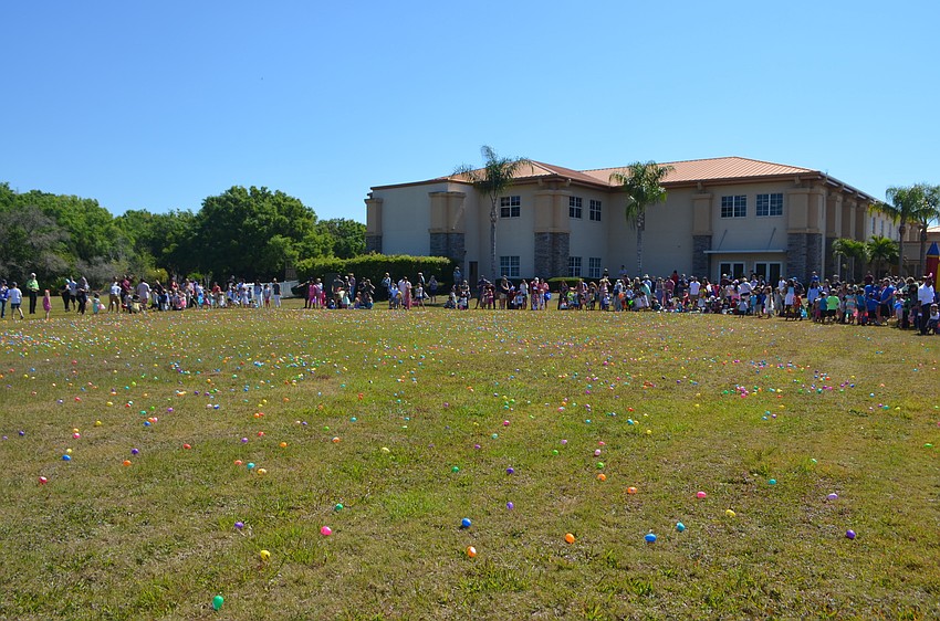 All of the children wait in front of Harvest to get ready
