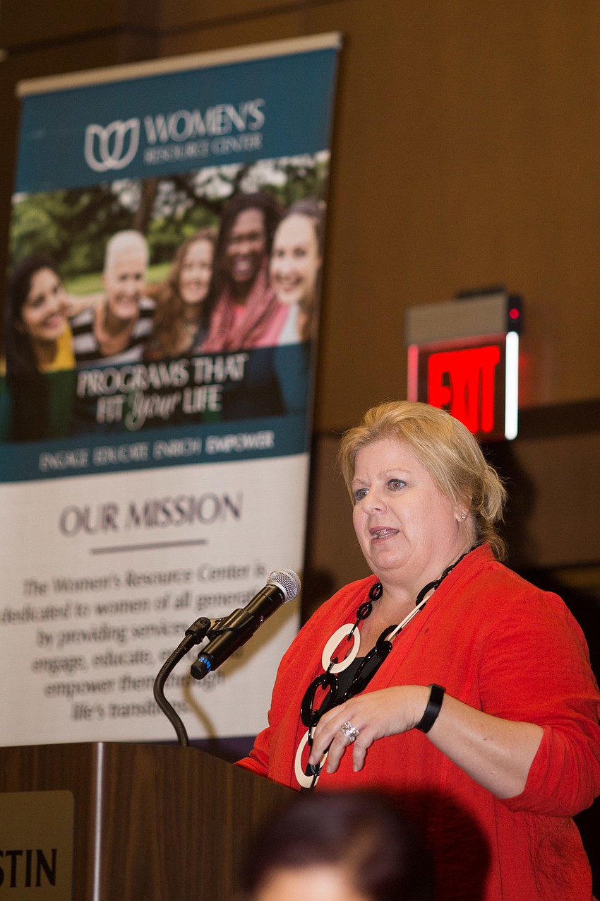 CEO Ashley Brown thanks the crowd and sponsors.