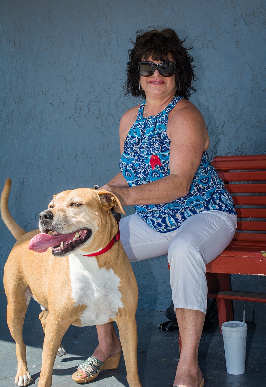 Tami Kleister with her Rhodesian lab, Jagger.