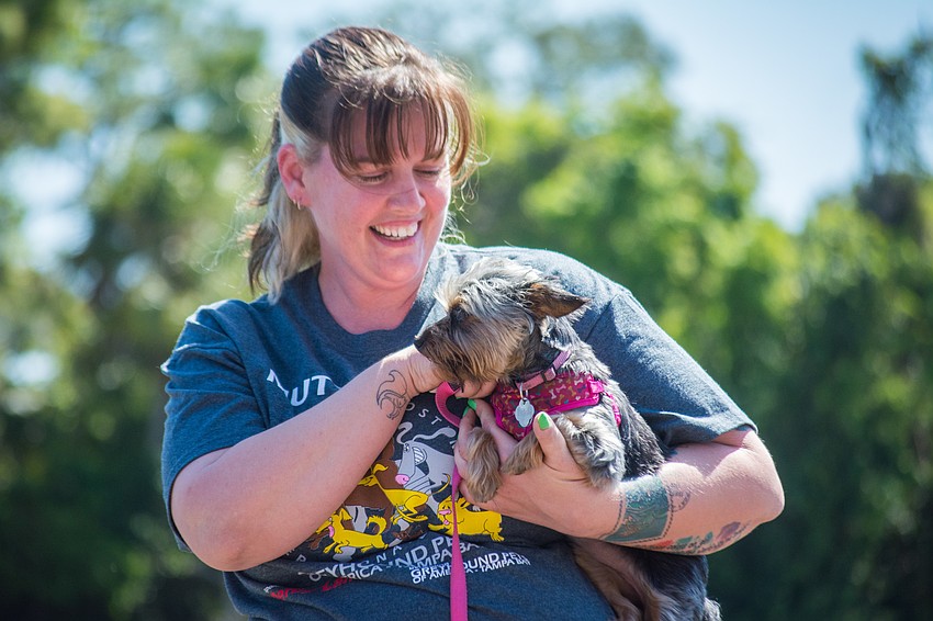 Jessie Carroll with her dog Gibson.