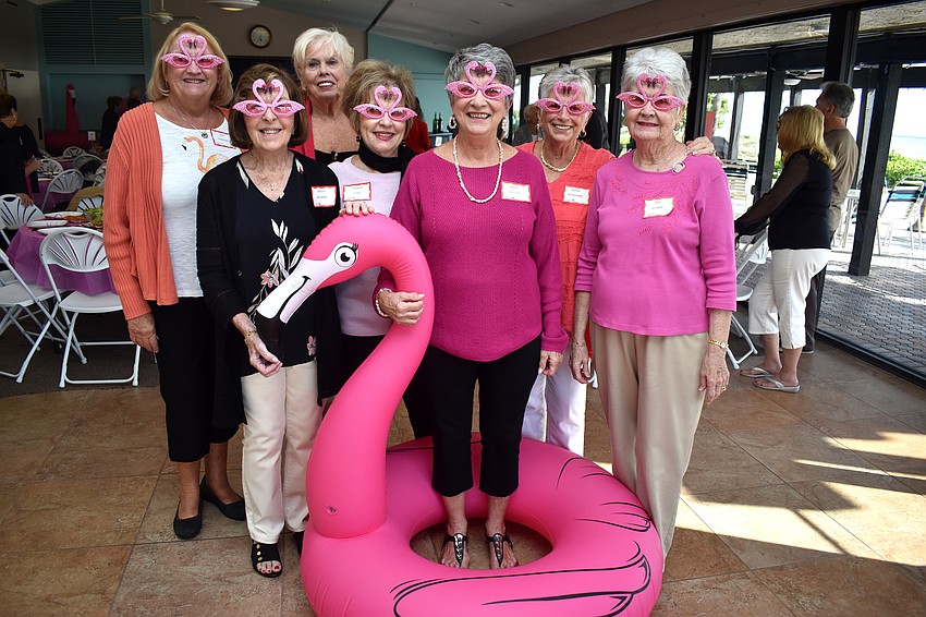 Party planning committee members Susan Pariseau, Peggy Jelinek, Marge Nuzzo, Gloria Long, Mary Delpup, Kathy Neudorfer and Pat Stusek