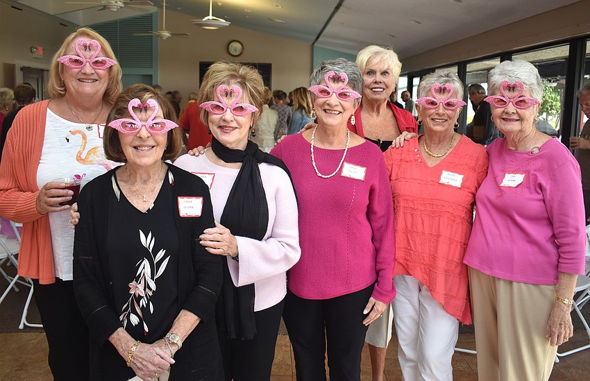 Party planning committee members Susan Pariseau, Peggy Jelinek, Gloria Long, Mary Delpup, Marge Nuzzo, Kathy Neudorfer and Pat Stusek