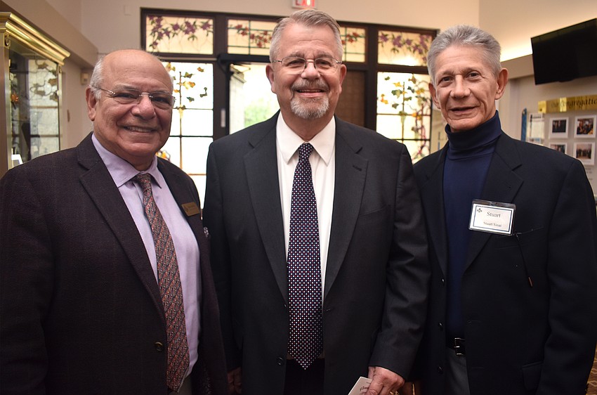 Temple Director Isaac Azerad, Rabbi Stephen Sniderman and Stuart Sinai