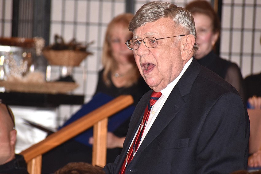 Murray Blueglass reads a statement from Florence Katz’s daughter Judy Vigder.