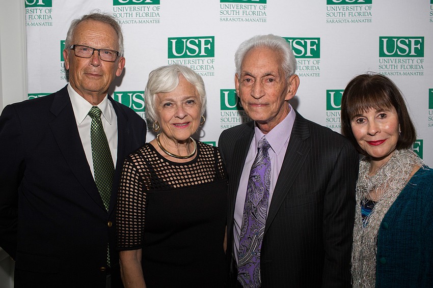 Jim and Chancellor Karen Holbrook with Fred and Lynda Doery