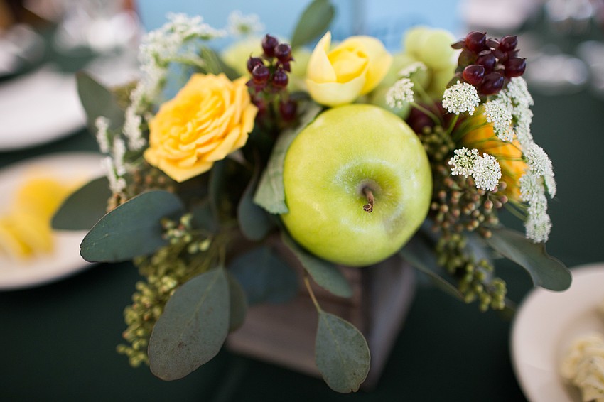 The centerpieces were fruit-fully decorative.