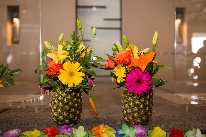 The cruise theme was carried out in the decor, menu, music and the speeches.