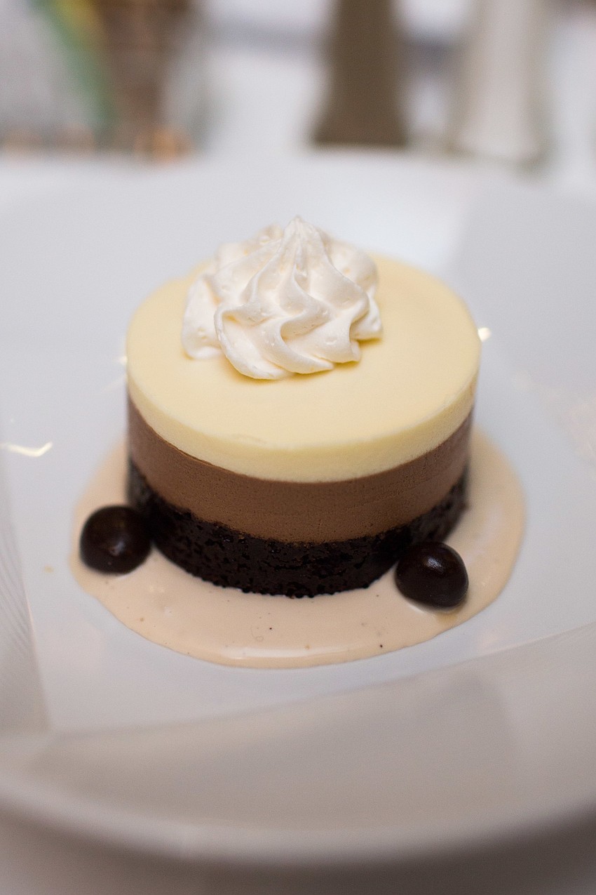 Dessert was placed in front of each guest's plate.