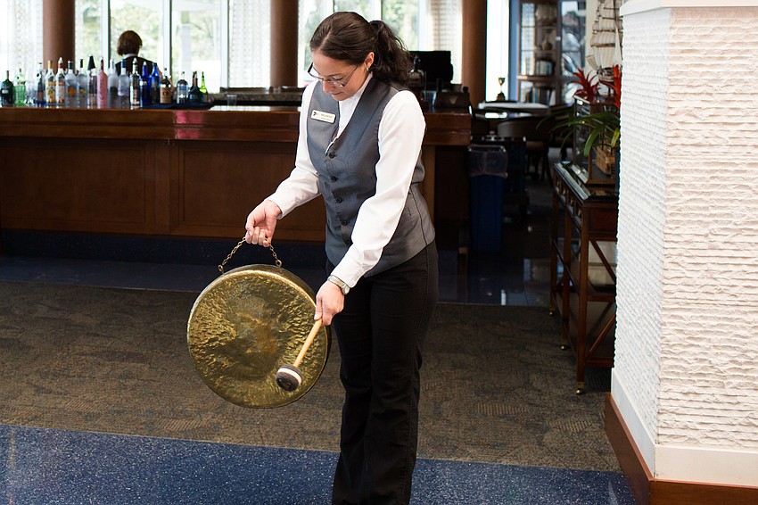 Meadow Rockefeller rings the dinner bell.