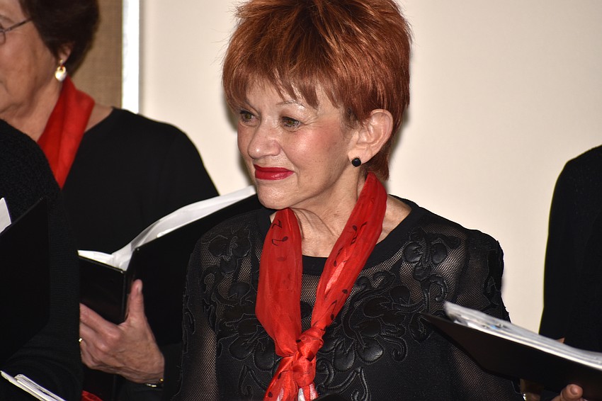 Judy Goldstein is all smiles during the performance.