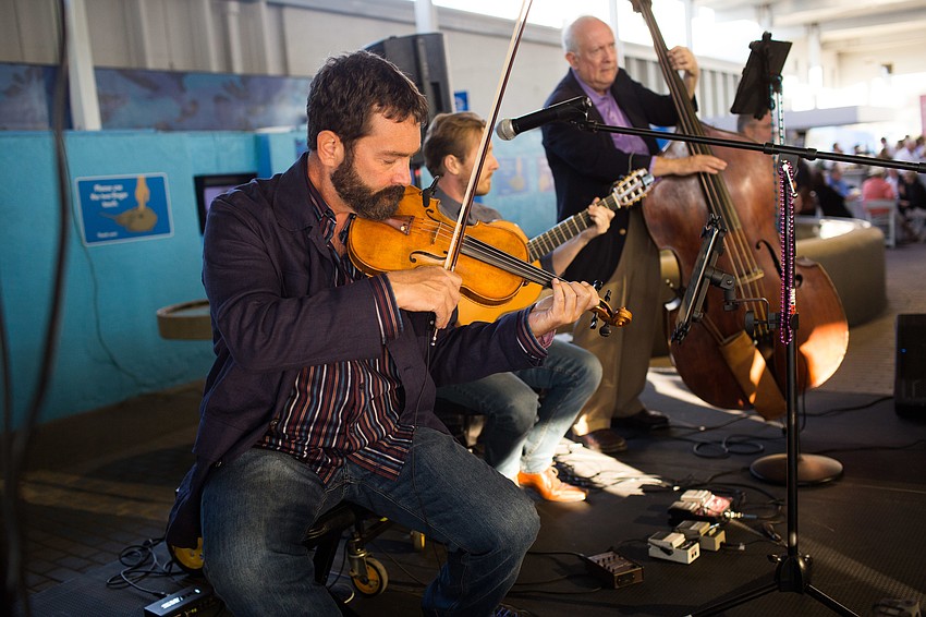 Hot Club of SRQ played gypsy jazz music throughout the night.