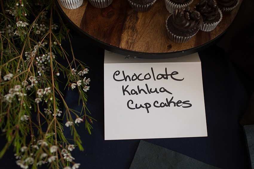 The food tables were neatly decorated.