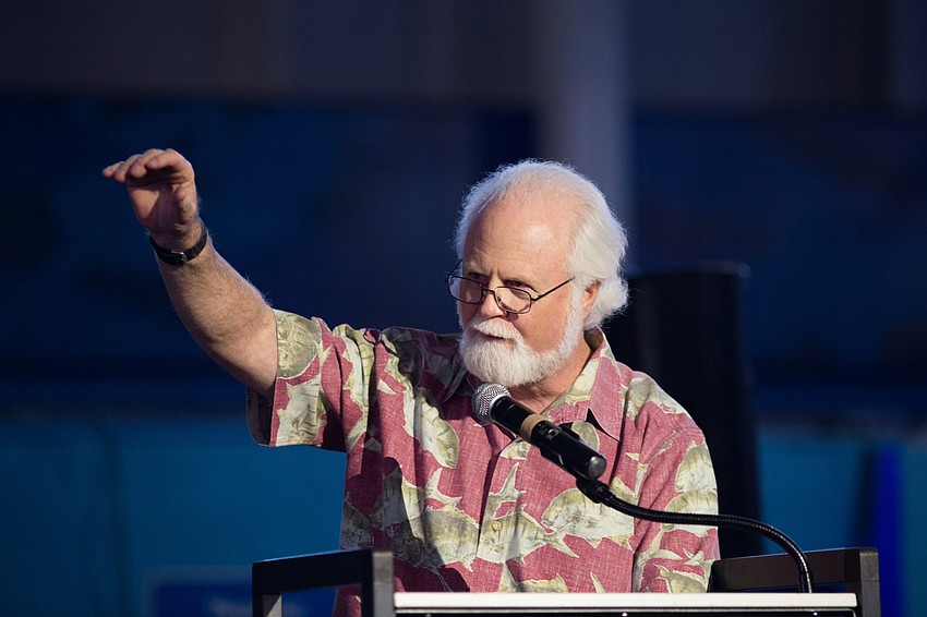 President & CEO Michael P. Crosby tells guests about Mote.