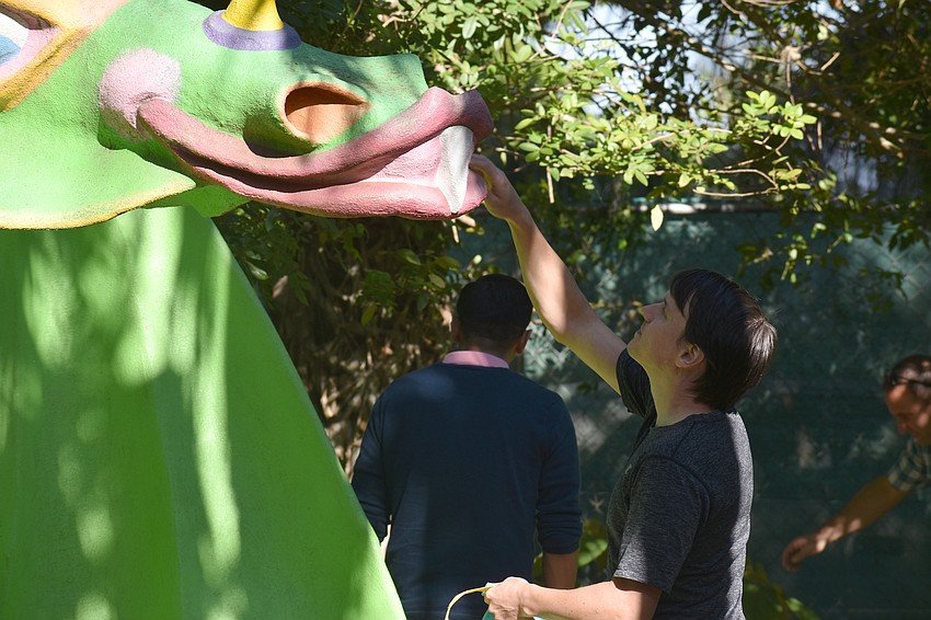 Brian Winzler finds an egg in the dragon’s nose.
