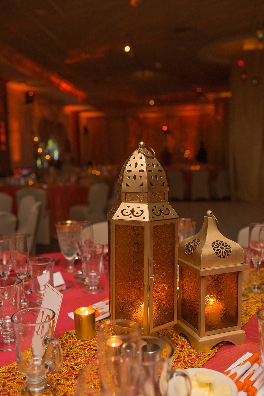 The room was filled with oranges and golds.