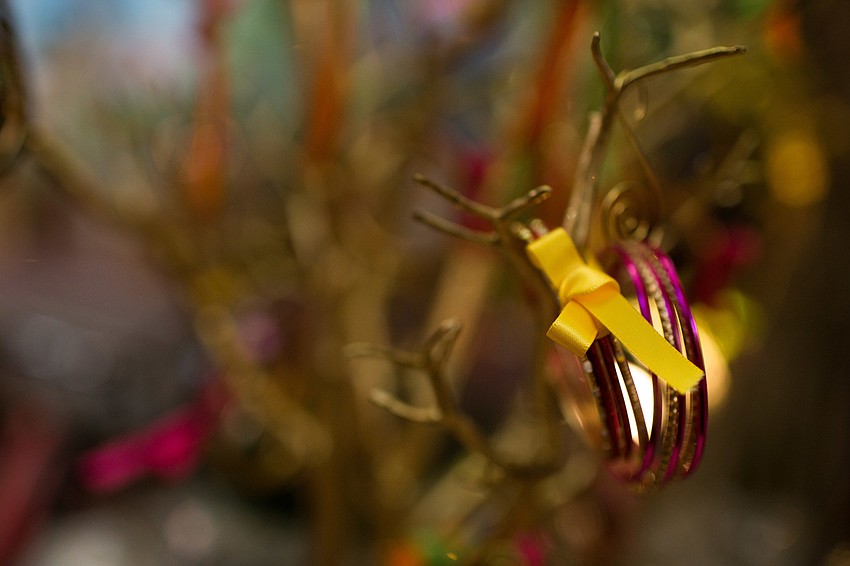 Bracelets for the chance auction were sold to patrons.