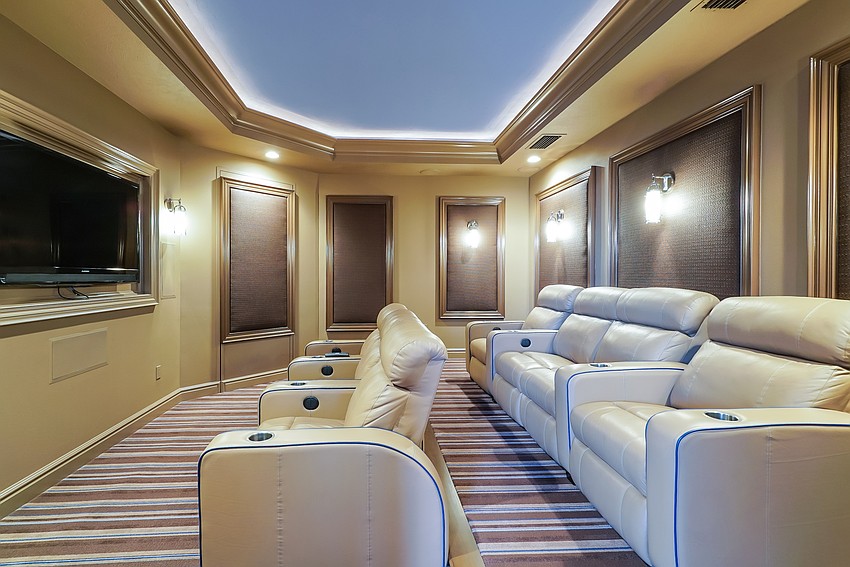 The main floor features a home theater.