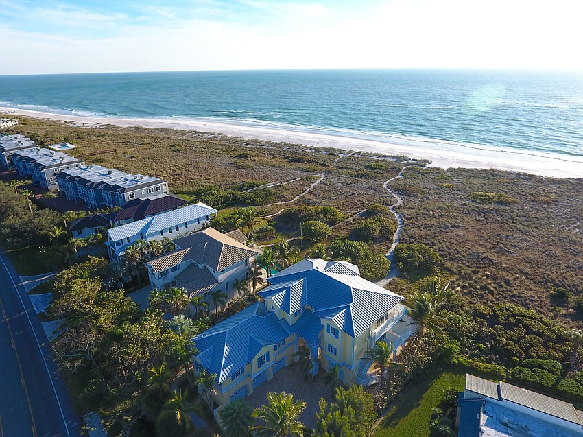 From the air, the property's view of the gulf is easy to see.